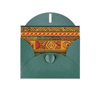 African National Patterns Carte de vœux horizontale en papier nacré pour cartes d'anniversaire et toutes les occasions, vert foncé