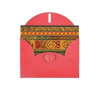 African National Patterns Carte de vœux horizontale en papier nacré pour cartes d'anniversaire et toutes les occasions, rouge