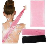 African Net Sponge, 2 pièces, Exfoliating Bath Wash Cloth, Real Sapo, Black Owned, Long Sponge, Body Exfoliator, Shower Accessories, Back Foot Scalp Scrub Dead Skin Remover, 30 × 80 cm