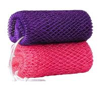African Net Sponge 2PCS Filet Exfoliant Africain en Nylon Élastique de Toilette Exfoliant à Séchage Rapide avec Machine à Corde Épurateurs de Dos Wahable pour Douche