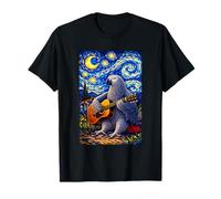 African Parrot Playing Guitar Whimsical Art Music Camping T-Shirt