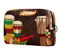 African Percussion Coloré Djembé Musique Trousse à cosmétiques pour femme, trousse de toilette de voyage, grande pochette de maquillage pratique avec fermeture éclair, multicolore,