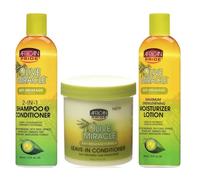 African Pride - Lot de 3 soins capillaires anti-casse Olive Miracle - shampoing et après-shampoing 2 en 1 355 ml-après-shampoing