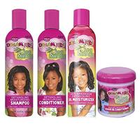 African Pride - Lot de 4 soins démêlants Olive Miracle Dream Kids - shampoing 355 ml/après-shampoing 355 ml/huile hydratante 236 ml/après-shampoing sans rinçage 425 g