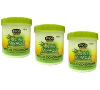 African Pride Olive Miracle Lot de 3 flacons d'après-shampoing anti-casse 425 g (total - 1275 g)