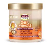 African Pride Shea Miracle Leave In Conditioner - Contient du beurre de karit et de mangue africaine pour lisser les boucles, les bobines et les