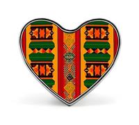 African Print Traditional Tribal Brooch Pins Heart Badge Collar Lapel Pins Dress Coat Accessories for Women Men