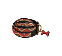 African Rainbow Craft Collier pour Chien, Collier pour Chien Fait Main en Cuir véritable, doublé Doux et Durable, Design Luxueux et Ajustable - Red Maasai (Large / 40-60cm)