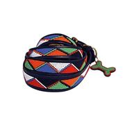 African Rainbow Craft Collier pour Chien, Collier pour Chien Fait Main en Cuir véritable, doublé Doux et Durable, Design Luxueux et Ajustable - Maasai (Small / 20-30cm)