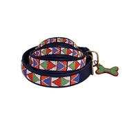 African Rainbow Craft Collier pour Chien, Collier pour Chien Fait Main en Cuir véritable, doublé Doux et Durable, Design Luxueux et Ajustable - Samburu (Large / 40-60cm)