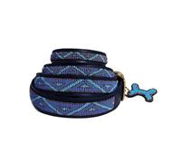 African Rainbow Craft Collier pour Chien, Collier pour Chien Fait Main en Cuir véritable, doublé Doux et Durable, Design Luxueux et Ajustable - Kabaka Blue (Small / 20-30cm)
