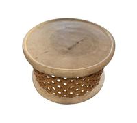 African Rainbow Craft Table Basse Bamileki - Table d’appoint Artisanale en Bois de kola (Cameroun) - Basse Ronde de Style Industriel pour Salon ou Chambre - Moyenne