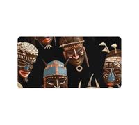African Ritual - Grand sous-main de bureau ethnique tribal - Imperméable - Base en caoutchouc antidérapante - Multifonctionnel - Pour souris et clavier - Grand tapis d'ordinateur pour la maison et le