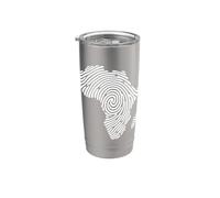 African Roots Carte Afro-Américaine Empreinte Digitale Culture Noire Gobelet isotherme en acier inoxydable double paroi