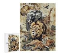 African Safari Animals Map Puzzle 1000 Pièces Educa Jouet en Bois Cadeau Unique Décoration Intérieure Jeu Éducatif Challenge Toy Adultes Et Enfants À Partir De 14 Ans 500 PCS