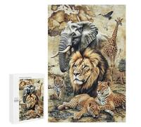 African Safari Animals Map Puzzle 1000 Pièces Educa Jouet en Bois Cadeau Unique Décoration Intérieure Jeu Éducatif Challenge Toy Adultes Et Enfants À Partir De 14 Ans 1000 PCS