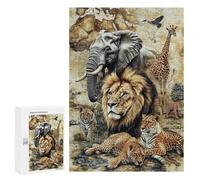 African Safari Animals Map Puzzle 300 Pièces Educa Jouet en Bois Cadeau Unique Décoration Intérieure Jeu Éducatif Challenge Toy Adultes Et Enfants À Partir De 14 Ans 300 PCS