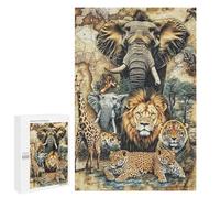 African Safari Animals Puzzle 1000 Pièces Educa Jouet en Bois Cadeau Unique Décoration Intérieure Jeu Éducatif Challenge Toy Adultes Et Enfants À Partir De 14 Ans 1000 PCS