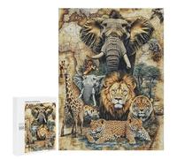African Safari Animals Puzzle 500 Pièces Educa Jouet en Bois Cadeau Unique Décoration Intérieure Jeu Éducatif Challenge Toy Adultes Et Enfants À Partir De 14 Ans 500 PCS