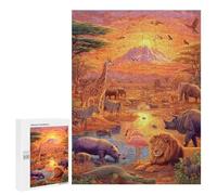 African Safari Sunset-1 Puzzle 1000 Pièces Educa Jouet en Bois Cadeau Unique Décoration Intérieure Jeu Éducatif Challenge Toy Adultes Et Enfants À Partir De 14 Ans 500 PCS
