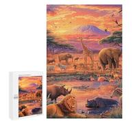 African Safari Sunset Puzzle 1000 Pièces Educa Jouet en Bois Cadeau Unique Décoration Intérieure Jeu Éducatif Challenge Toy Adultes Et Enfants À Partir De 14 Ans 1000 PCS