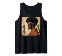 African Samurai Fighter Bushido Katana Japonais Black Anime Débardeur