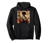 African Samurai Fighter Bushido Katana Japonais Black Anime Sweat à Capuche