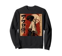 African Samurai Fighter Bushido Katana Japonais Black Anime Sweatshirt