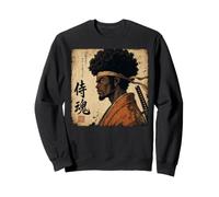 African Samurai Fighter Bushido Katana Japonais Black Anime Sweatshirt