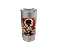 African Samurai Japanese Warrior Anime Katana Ronin Gobelet isotherme en acier inoxydable double paroi