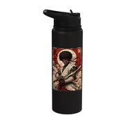 African Samurai Japanese Warrior Anime Katana Ronin Stainless Steel Insulated Water Bottle
