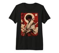 African Samurai Japanese Warrior Anime Katana Ronin T-Shirt Haut de Gamme