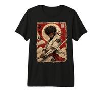 African Samurai Japanese Warrior Anime Katana Ronin T-Shirt Haut de Gamme