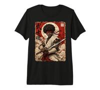 African Samurai Japanese Warrior Anime Katana Ronin T-Shirt Haut de Gamme