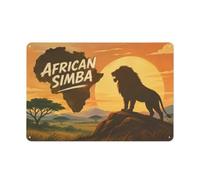 African Simba Logo Plaque Déco Métal 20x30cm | Pour une nouvelle installation, offrez des plaques déco métal aux fans de déco.