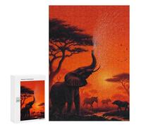 African Sunset Wildlife Scene Puzzle 1000 Pièces Educa Jouet en Bois Cadeau Unique Décoration Intérieure Jeu Éducatif Challenge Toy Adultes Et Enfants À Partir De 14 Ans 300 PCS