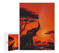 African Sunset Wildlife Scene Puzzle 1000 Pièces Educa Jouet en Bois Cadeau Unique Décoration Intérieure Jeu Éducatif Challenge Toy Adultes Et Enfants À Partir De 14 Ans 500 PCS