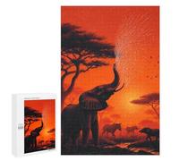African Sunset Wildlife Scene Puzzle 1000 Pièces Educa Jouet en Bois Cadeau Unique Décoration Intérieure Jeu Éducatif Challenge Toy Adultes Et Enfants À Partir De 14 Ans 1000 PCS