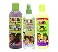 Africa's Best Kids Organic - Lot de 3 soins capillaires pour enfant - shampoing soin Ultimate Moisture au beurre de karité/après-shampoing démêlant 2 en 1/lotion capillaire hydrante et démêlante