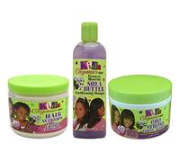 Africa's Best Kids Organic - Lot de 3 soins capillaires - shampoing Ultimate Moisture au beurre de karité 355 ml/après-shampoing nourrissant aux protéines 425 g/soin triple action Gro Strong 213 g