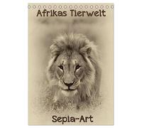 Afrikas Tierwelt - Sepia-Art (Tischkalender 2026 DIN A5 hoch), CALVENDO Monatskalender: Faszinierende Welt der wilden Tiere Afrikas im Sepia-Look