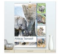 Afrikas Tierwelt - wie gemalt (hochwertiger Premium Wandkalender 2026 DIN A2 hoch), Kunstdruck in Hochglanz: Die sympathischen Botschafter der Tiere ... in einer einzigartigen kunstvollen Sammlung.