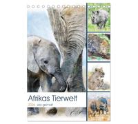 Afrikas Tierwelt - wie gemalt (Tischkalender 2026 DIN A5 hoch), CALVENDO Monatskalender: Die sympathischen Botschafter der Tiere Afrikas in einer einzigartigen kunstvollen Sammlung.