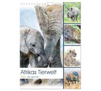 Afrikas Tierwelt - wie gemalt (Wandkalender 2026 DIN A4 hoch), CALVENDO Monatskalender: Die sympathischen Botschafter der Tiere Afrikas in einer einzigartigen kunstvollen Sammlung.