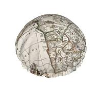 Afrique ancienne carte réutilisable imperméable lavable réglable adapté aux femmes toutes les longueurs de cheveux bonnet de douche