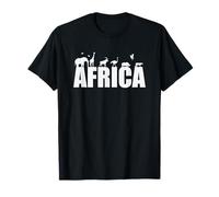 Afrique Animaux Éléphant Girafe Safari Continent T-Shirt