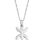 Afrique Berbères Symbole Carte Pendentif Colliers, Bijoux Amazigh De Style Kabyle Africain Berbère, Contour Vintage Tendance Patriotique Unisexe Région Accessoires, Hiphop Géométrique Chaîn