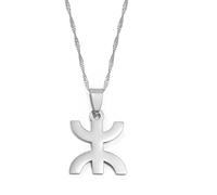 Afrique Berbères Symbole Carte Pendentif Colliers, Bijoux Amazigh De Style Kabyle Africain Berbère, Contour Vintage Tendance Patriotique Unisexe Région Accessoires, Hiphop Géométrique Chaîn
