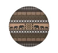 Afrique Cadeau Animal Éléphant Lot de 1/4/6 Sets de Table Ronds Lavable, 39cm Set de Tables Napperons Antidérapant Chaleur Résiste Décor pour Dîner Accueil