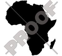 Afrique carte forme d'Afrique, Silhouette 129,5 cm (130 mm) en vinyle Bumper Sticker, autocollant - Choix de 22 couleurs